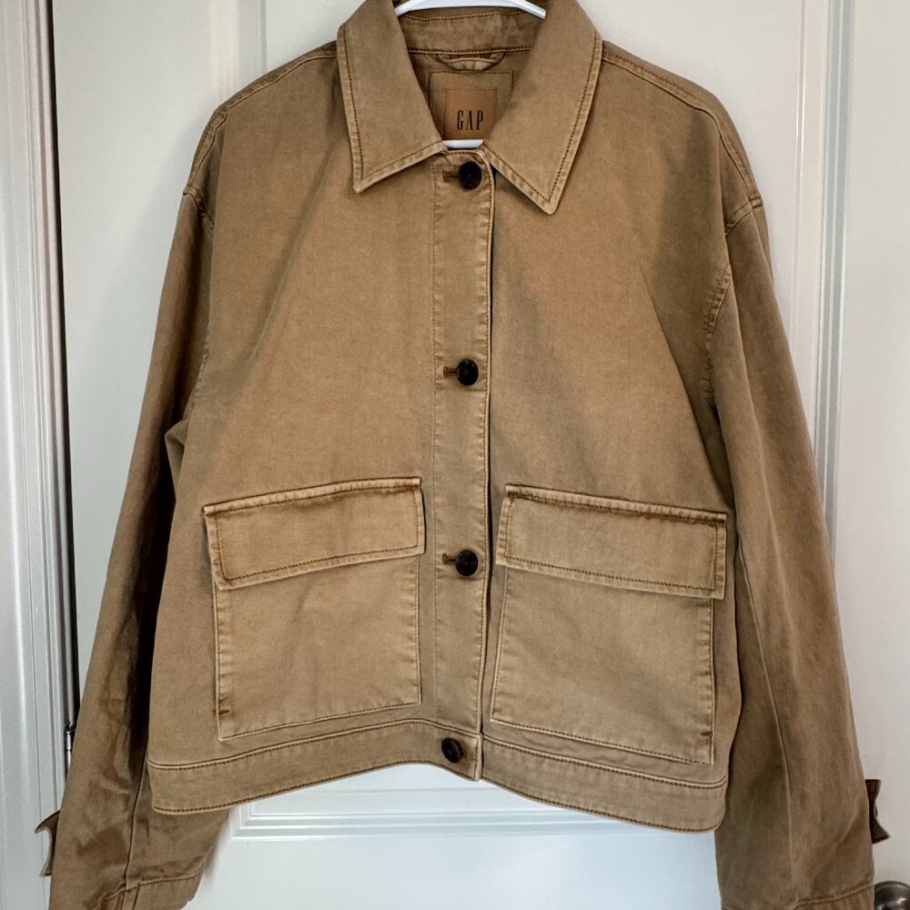 Gap Utility Cropped Canvas Jacket-Size L